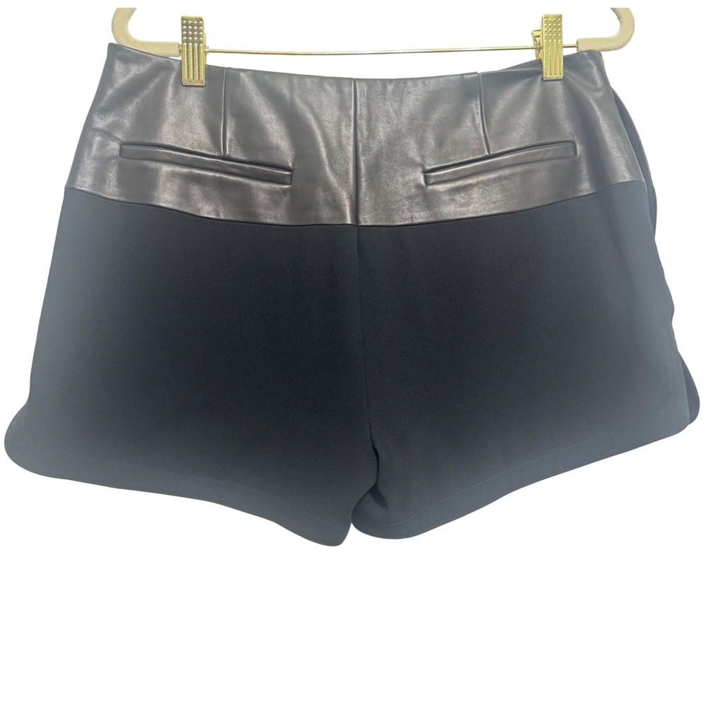 Rag‎ & Bone Kelly Lamb Leather Shorts Womens 6 Black New Mixed Media High Rise - Picture 5 of 13